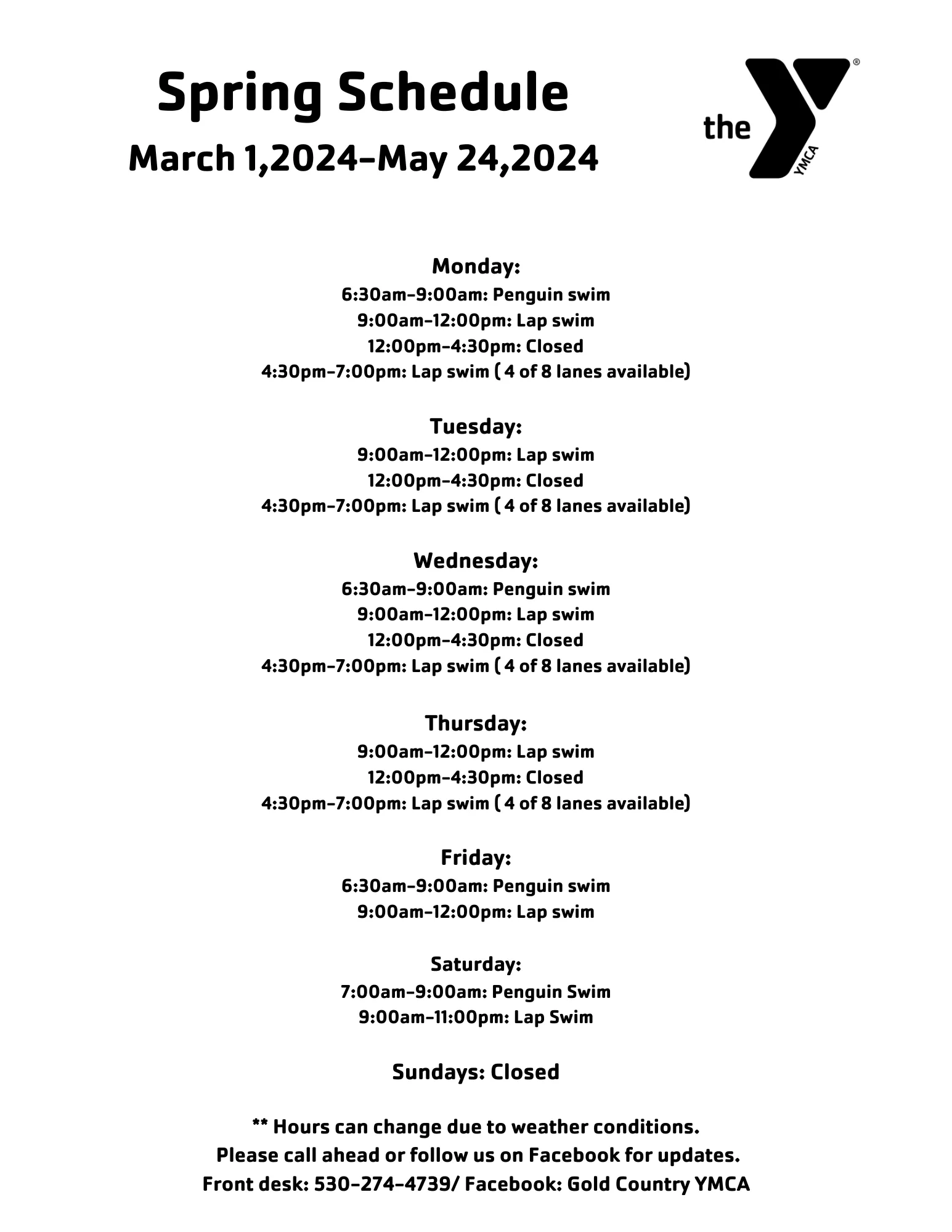 Schedule GC Spring