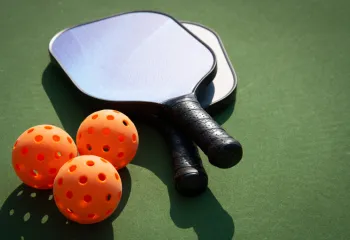 pickleball with orange balls
