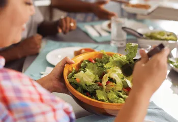 woman with salad