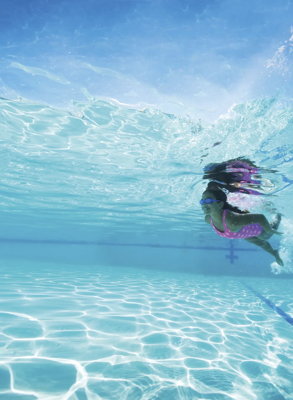 child swimming