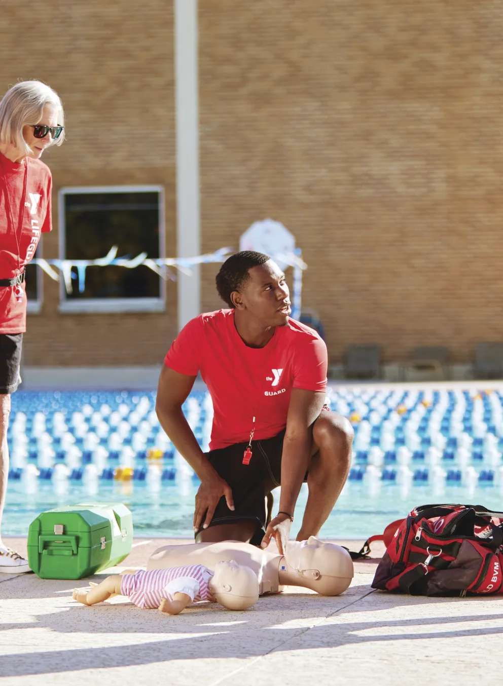 CPR/ Lifeguard being trained