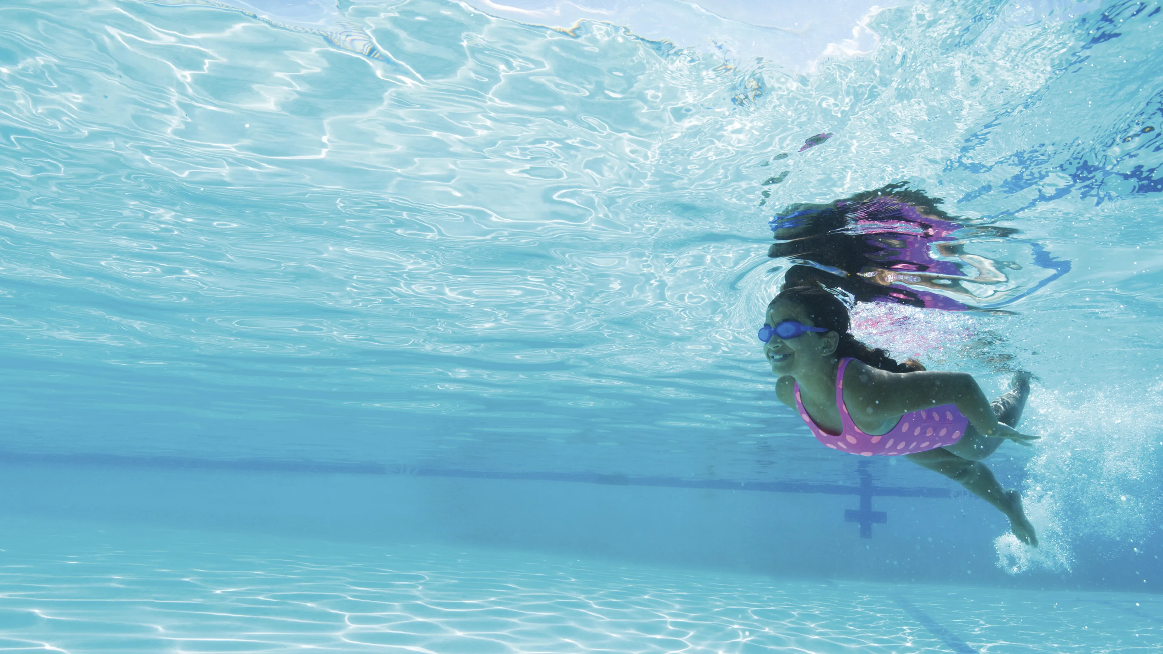 child swimming