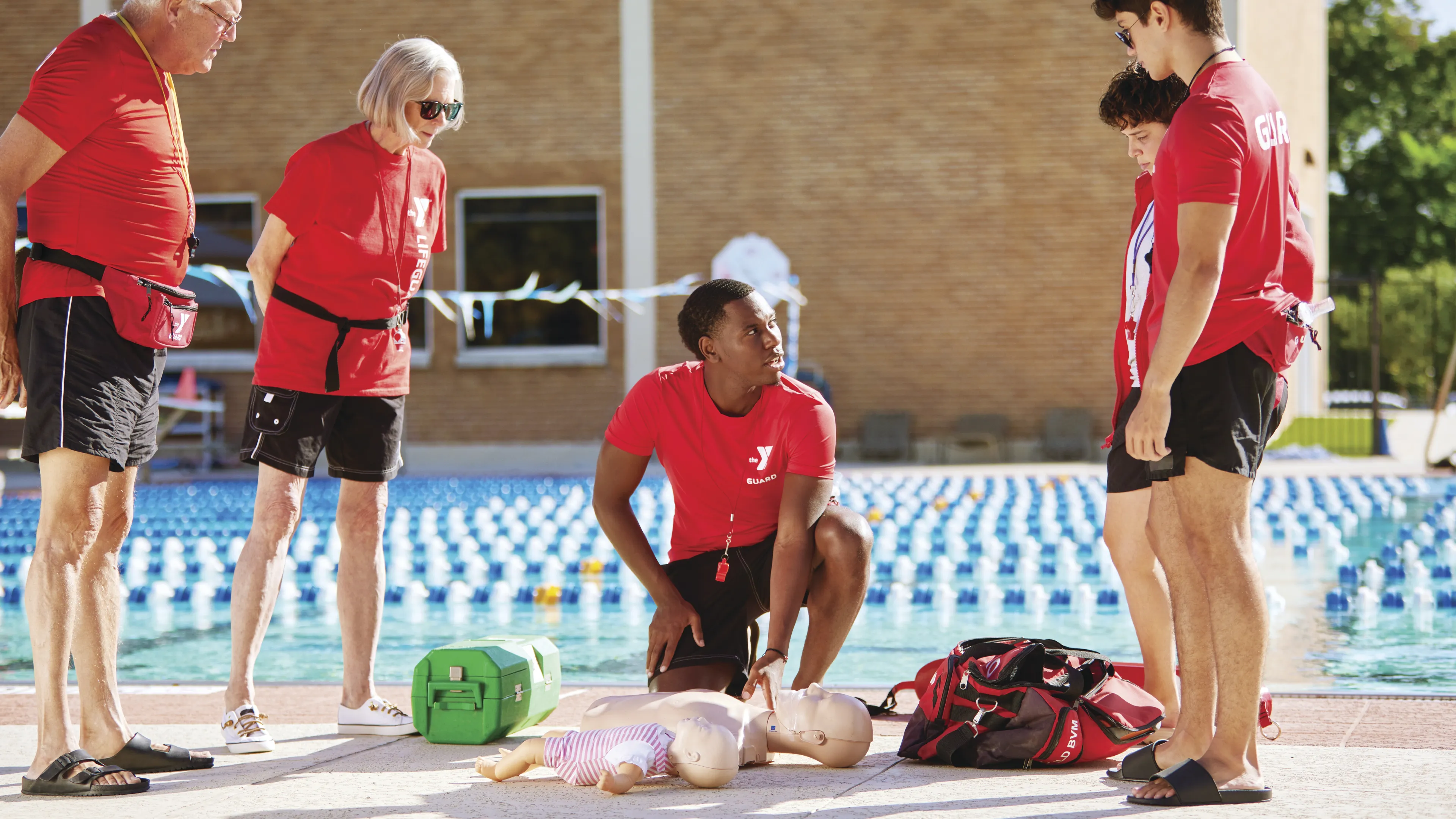 CPR/ Lifeguard being trained