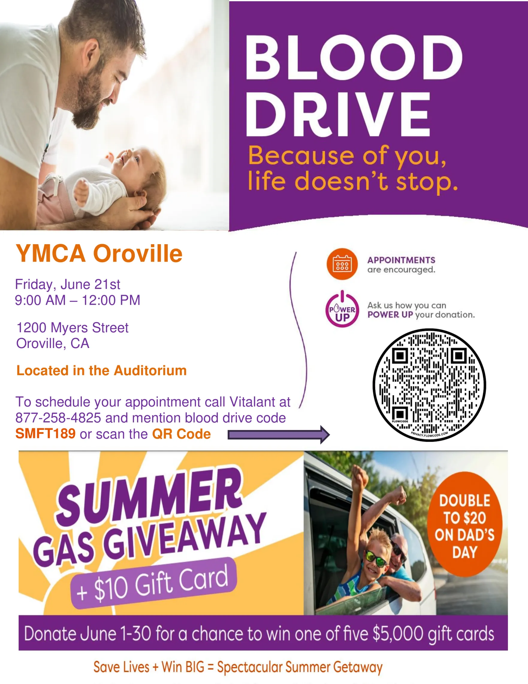 Oroville BLood Drive Flyer 2024