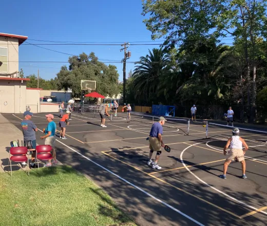 people playing pickleball