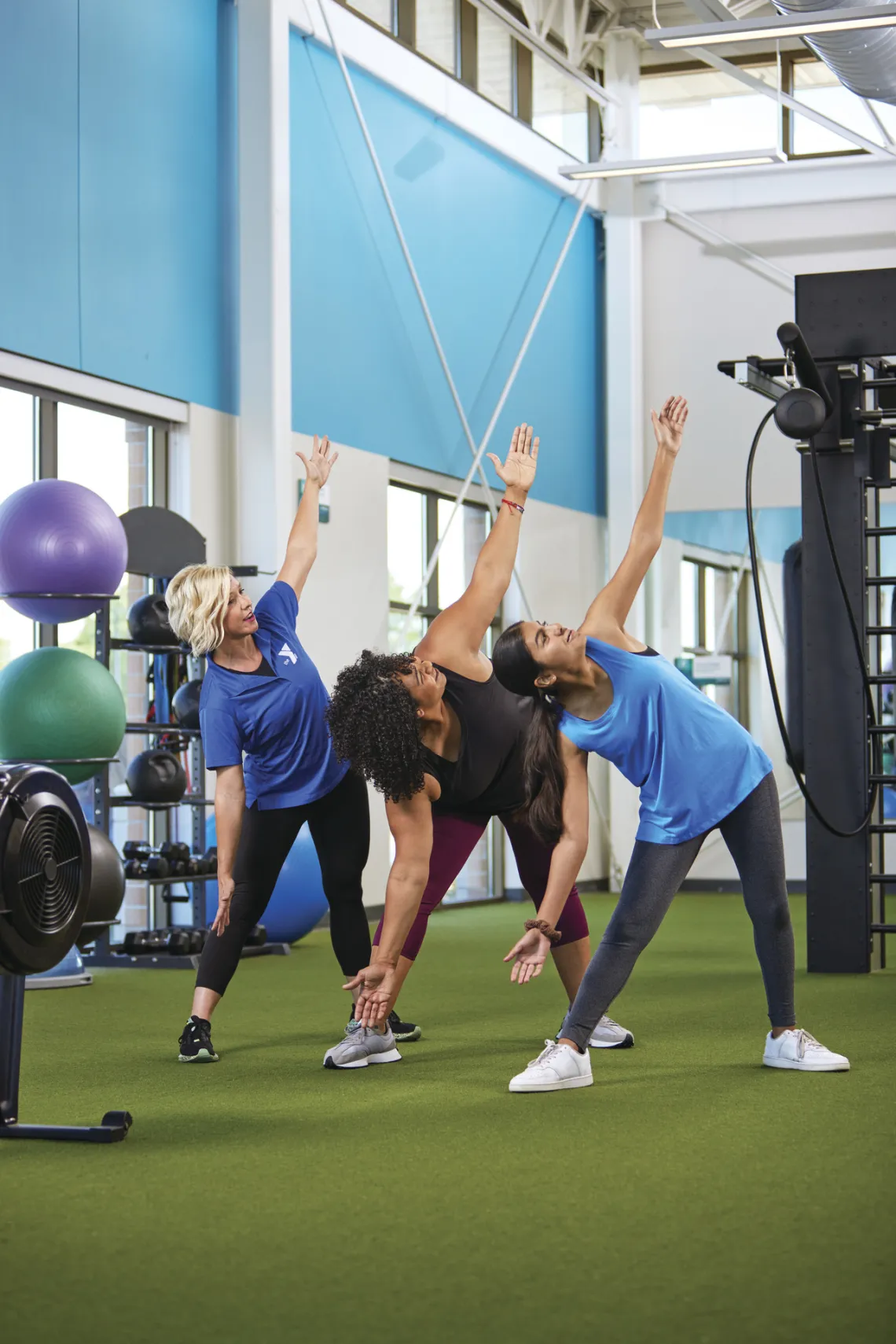 small group training with two women