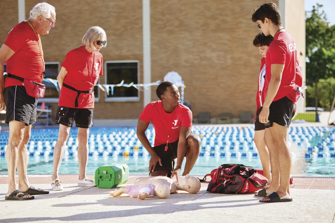 CPR/ Lifeguard being trained