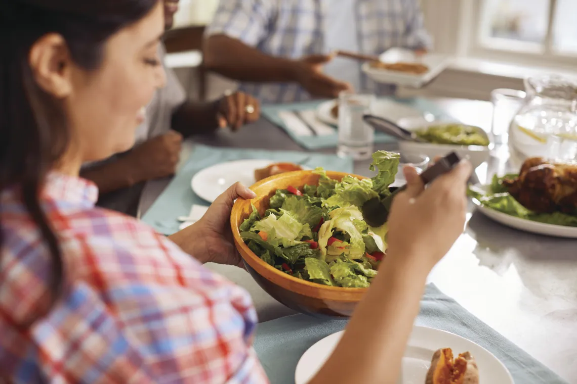 salad on table