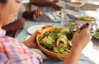 woman with salad