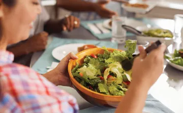 woman with salad